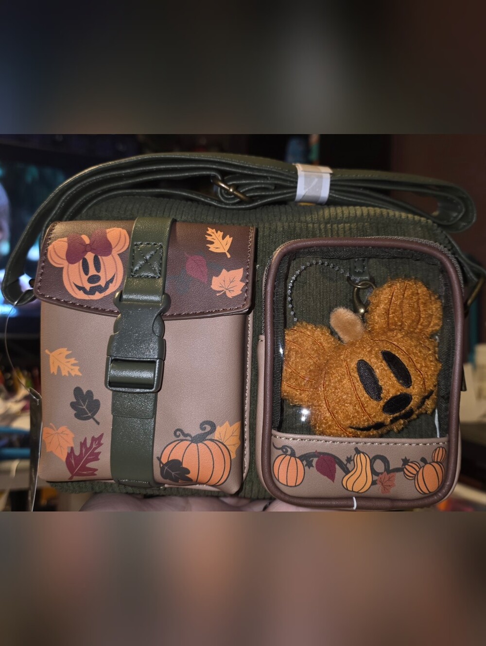 New! Disney Halloween Pumpkin Plush Shoulder Bag